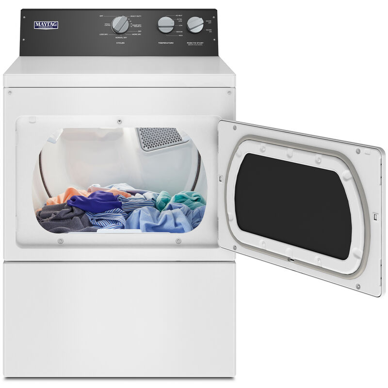 Maytag 27 in. 7.4 cu. ft. Commercial-Grade Residential Gas Dryer with Intelli Dry Sensor - White, , hires