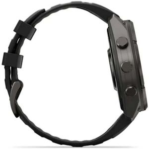 Garmin fenix 9 Pro 47 mm, AMOLED Smart Watch - Carbon Gray DLC Titanium with Black/Pebble Gray Silicone Band, , hires