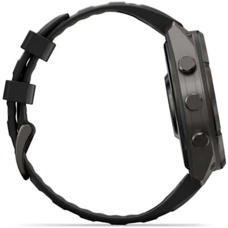 Garmin fenix 9 Pro 47 mm, AMOLED Smart Watch - Carbon Gray DLC Titanium with Black/Pebble Gray Silicone Band, , hires