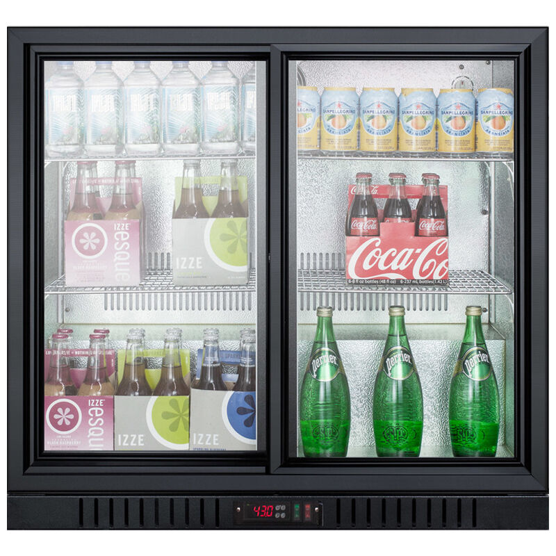 Summit Commercial 36 in. 7.4 cu. ft. Beverage Center with Adjustable Shelves & Digital Control - Black, , hires