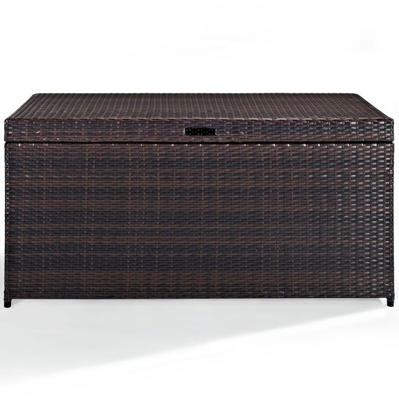 Crosley Palm Harbor Wicker Outdoor Storage Box - Brown, Brown, hires