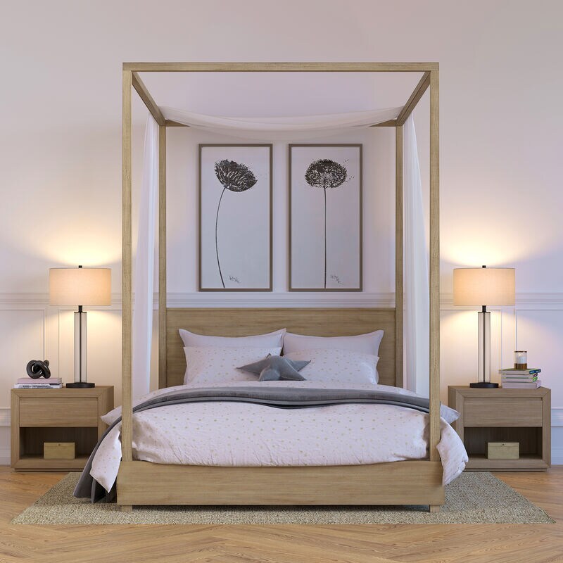 Hudson & Canal Harlow Bronzed and Smoke Glass Table Lamp - Black, , hires