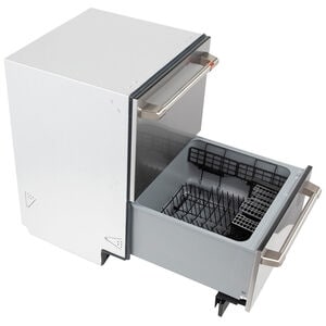 Cafe 24 in. Double Drawer with Top Control & 49 dBa Sound Level - Stainless Steel, Stainless Steel, hires