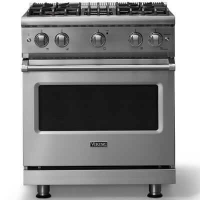 Viking 5 Series 30 in. 4.0 cu. ft. Standard Convection Gas Range with 4 Sealed Burners - Stainless Steel | VGR53044BSS