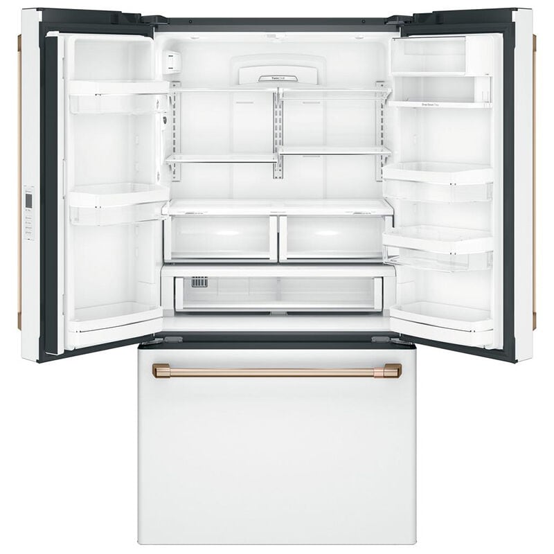 Cafe 36 in. 23.1 cu. ft. Smart Counter Depth French Door Refrigerator with Internal Water Dispenser - Matte White, Matte White, hires