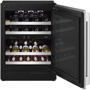 SKS 24 in. Undercounter Smart Wine Cooler with Metal & Wood Racks, Dual Temperature Zones & 41 Bottle Capacity - Custom Panel Ready, , hires