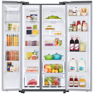 Samsung 36 in. 28.0 cu. ft. Smart Side-by-Side Refrigerator with Ice Maker - Stainless Steel, Stainless Steel, hires