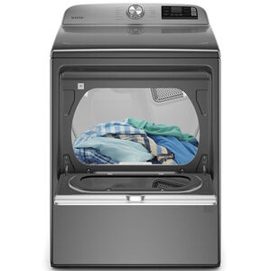 Maytag 27 in. 7.4 cu. ft. Smart Gas Dryer with Extra Power Button & Sensor Dry - Metallic Slate, Metallic Slate, hires