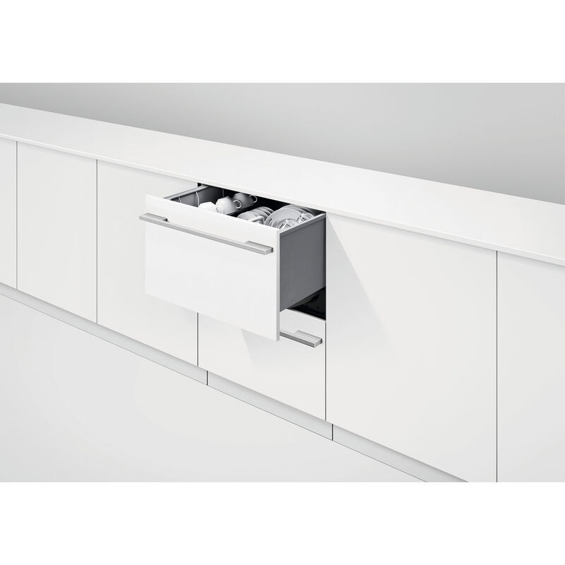Fisher & Paykel Series 9 24 in. Smart Double Drawer with Top Control & 43 dBa Sound Level - Custom Panel Ready, , hires