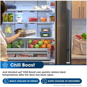 Sharp 36 in. 26.5 cu. ft. Counter Depth Garage-Ready French Door Refrigerator with Internal Water Dispenser - Stainless Steel, , hires