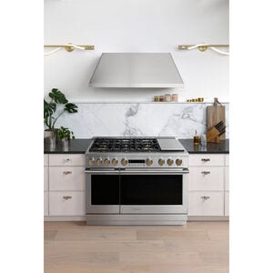 Monogram 48 in. Smart Ducted Standard Style Range Hood with 1220 CFM, 4 Fan Speeds & 1 LED Light - Stainless Steel, , hires