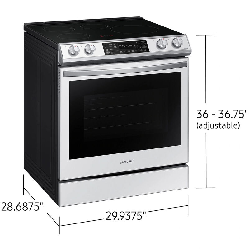 Samsung Bespoke 30 in. 6.3 cu. ft. Smart Air Fry Convection Oven Slide-In  Electric Range with 4 Induction Zones - White Glass | P.C. Richard u0026 Son