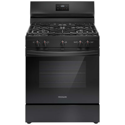 Frigidaire 30 in. 5.1 cu. ft. Gas Range with 5 Sealed Burners - Black | FCRG3052BB