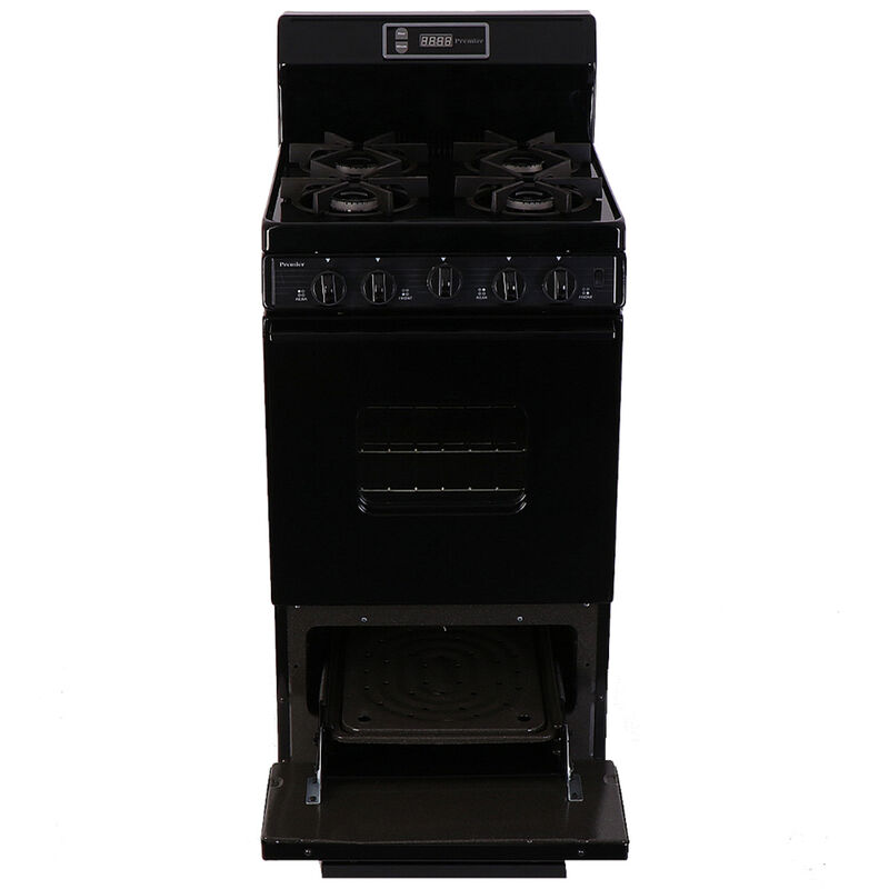 Premier 20 in. 2.4 cu. ft. Oven Freestanding Gas Range with 4 Sealed Burners - Black, Black, hires