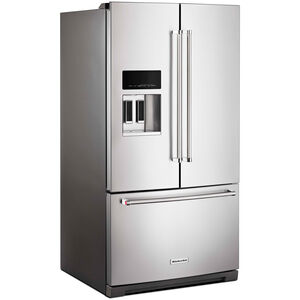 KitchenAid 36 in. 27.0 cu. ft. French Door Refrigerator with External Ice & Water Dispenser - Stainless Steel with PrintShield Finish, Stainless Steel with PrintShield Finish, hires
