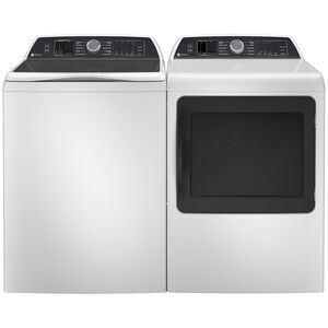 GE Profile 27 in. 7.4 cu. ft. Smart Electric Dryer with Aluminized Alloy Drum, Sensor Dry, Sanitize & Steam Cycle - White, White, hires