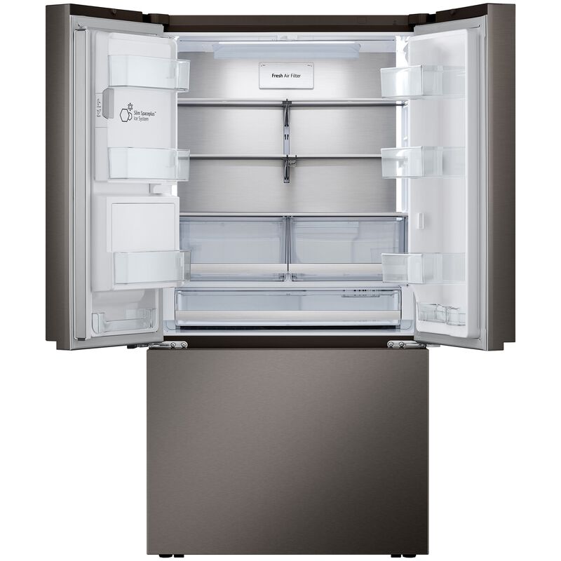 LG 36 in. 25.5 cu. ft. Smart Counter Depth French Door Refrigerator with Ice & Water Dispenser - PrintProof Black Stainless Steel, PrintProof Black Stainless Steel, hires