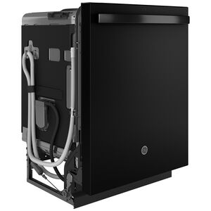 GE 24 in. Top Control Flush-Mount Dishwasher with 45 dBa Sound Level, 3rd-Rack & Dry Boost - Black Slate, Black Slate, hires