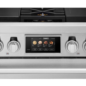 Signature Kitchen Suite 36 in. 6.3 cu. ft. Smart Standard Convection Steam Dual Fuel Range with 2 Sealed & 2 Induction Burners - Stainless Steel, , hires