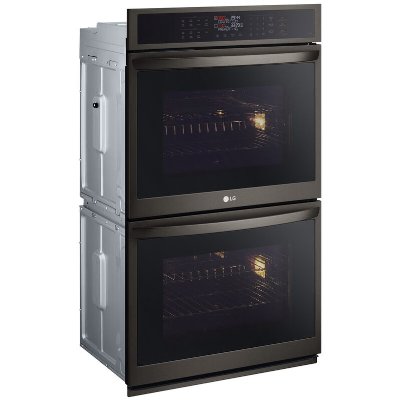 LG 30 in. 9.4 cu. ft. Smart Front Control Electric Double Wall Oven with Standard Convection - PrintProof Black Stainless Steel, , hires