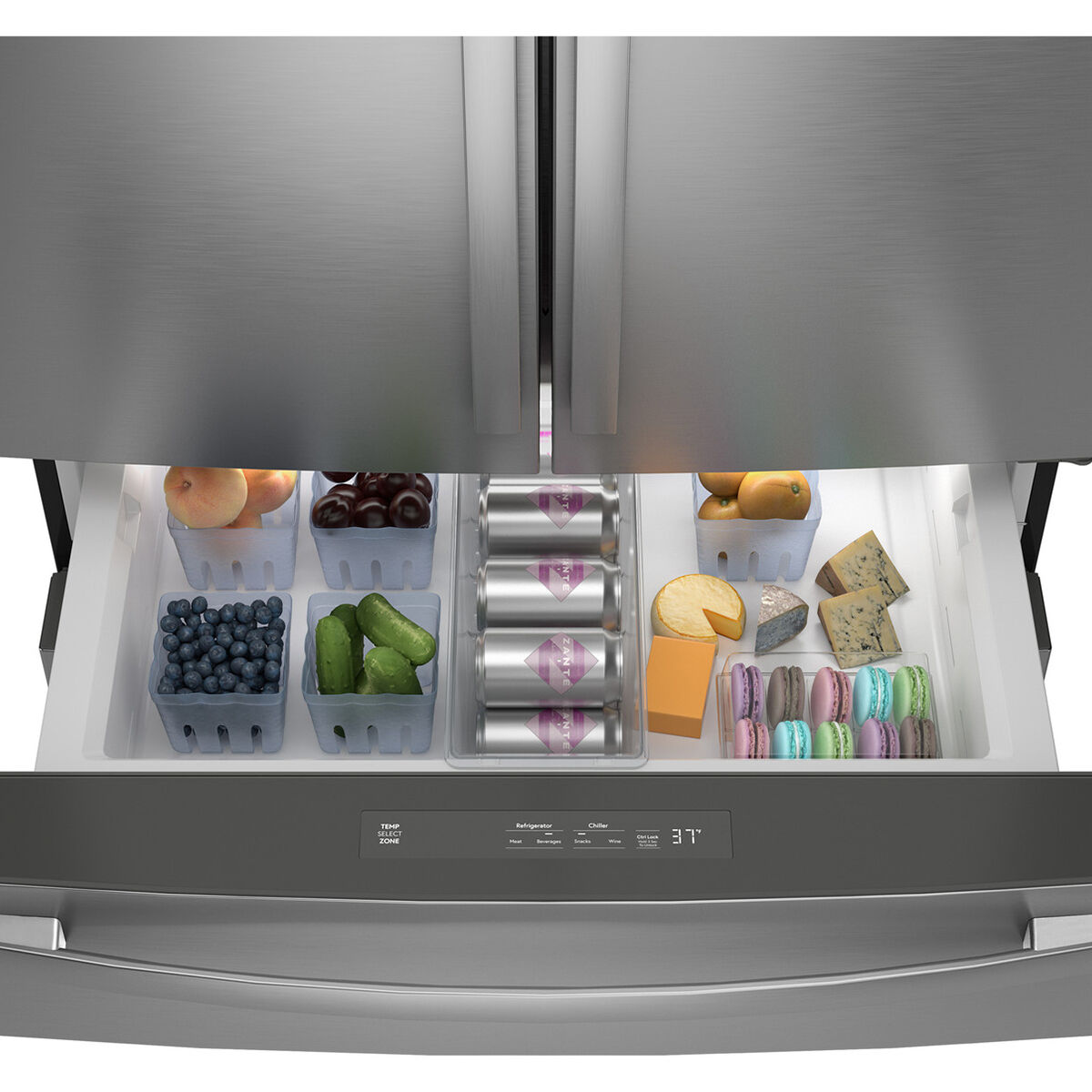 GE Profile 36 in. 28.7 cu. ft. Smart 4-Door French Door Refrigerator with  Internal Water Dispenser - Fingerprint Resistant Stainless