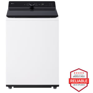 LG 27 in. 5.3 cu. ft. Smart Top Load Washer with Agitator, TurboWash3D Technology & AI Sensing - Alpine White, Alpine White, hires