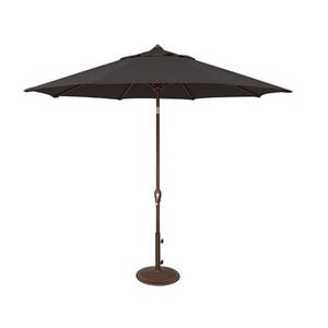 SimplyShade Aruba 9' Octagon Auto Tilt Market Umbrella in Solefin Fabric - Black, Black, hires