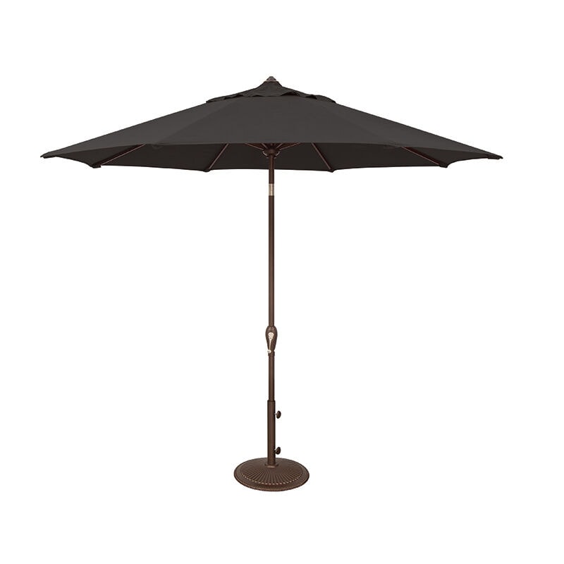 SimplyShade Aruba 9' Octagon Auto Tilt Market Umbrella in Solefin Fabric - Black, Black, hires