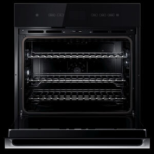 JennAir Noir 30" 5.0 Cu. Ft. Electric Wall Oven with Dual Convection & Self Clean - Floating Glass Black, , hires
