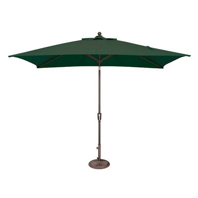 SimplyShade Catalina 6.6'x10' Rectangle Push Button Market Umbrella in Solefin Fabric - Forest Green | SSUM92XD2446