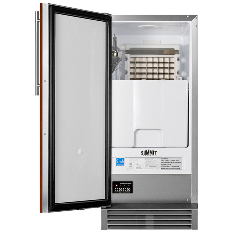 Summit 15 in. Built-In Undercounter Commercial-Use Ice Maker with 25 lb. Ice Storage, Auto-Defrost & Digital Control - Custom Panel Ready, , hires