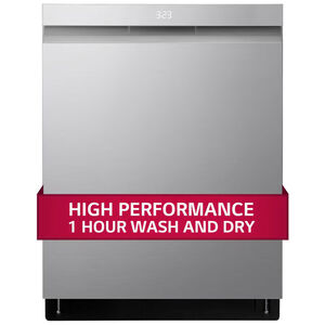 LG 24 in. Top Control Smart Dishwasher with 42 dBa Sound Level, 3rd-Rack, Dynamic Heat Dry & Pocket - PrintProof Stainless Steel, PrintProof Stainless Steel, hires