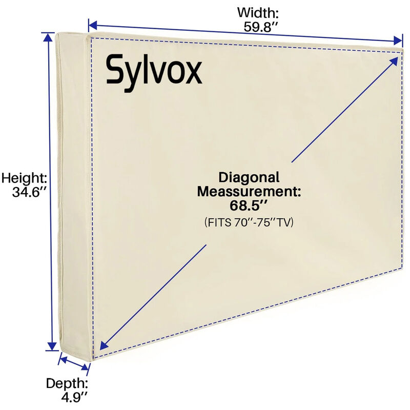Sylvox Waterproof Outdoor TV Cover for 70-75" - Beige, , hires