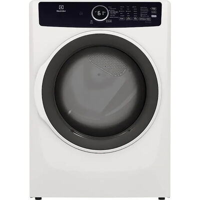 Electrolux 400 Series 27 in. 8.0 cu. ft. Stackable Electric Dryer with 7 Dry Programs, 6 Dry Options, Sanitize Cycle & Wrinkle Care - White | ELFE7437AW