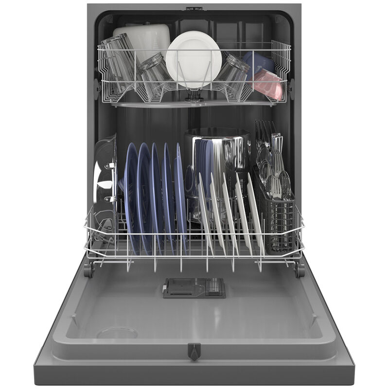 GE 24 in. Front Control Flush-Mount Dishwasher with 59 dBa Sound Level, Dry Boost & Pocket Handle - Stainless Steel, , hires