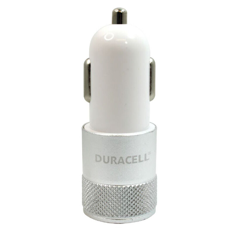 Duracell Dual USB 2.1 Amp Car Charger - White, White, hires