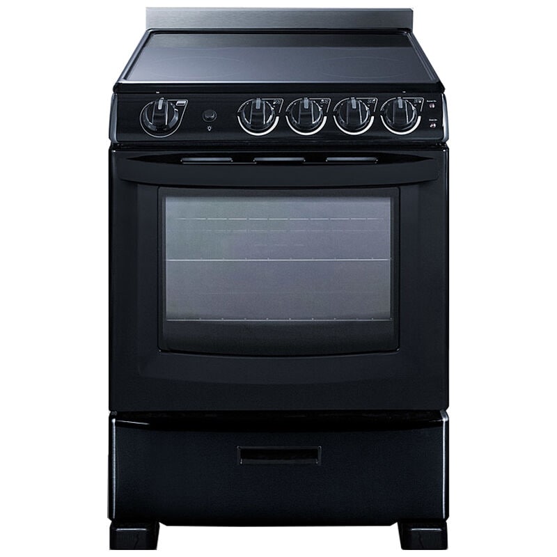 Summit 24 in. 2.9 cu. ft. Electric Range with Smoothtop Burners - Black, , hires