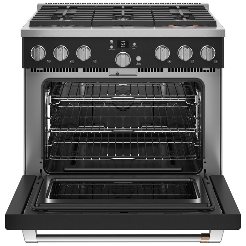 Cafe Commercial-Style 36 in. 6.2 cu. ft. Smart Convection Oven Freestanding Gas Range with 6 Sealed Burners - Matte Black, Matte Black, hires