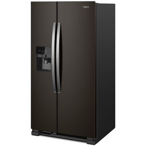 Whirlpool 36 in. 25.6 cu. ft. Side-by-Side Refrigerator with Ice & Water Dispenser - Black Stainless, Black Stainless, hires