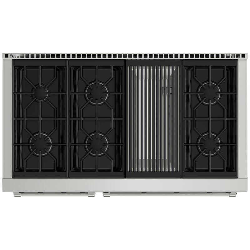 Wolf 48 in. 6.9 cu. ft. Standard Convection Double Oven Gas Range with 6 Sealed Burners & Grill - Stainless Steel, , hires
