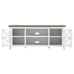 Hudson & Canal Colton 58" TV Stand - White With Grau Oak Top, , hires