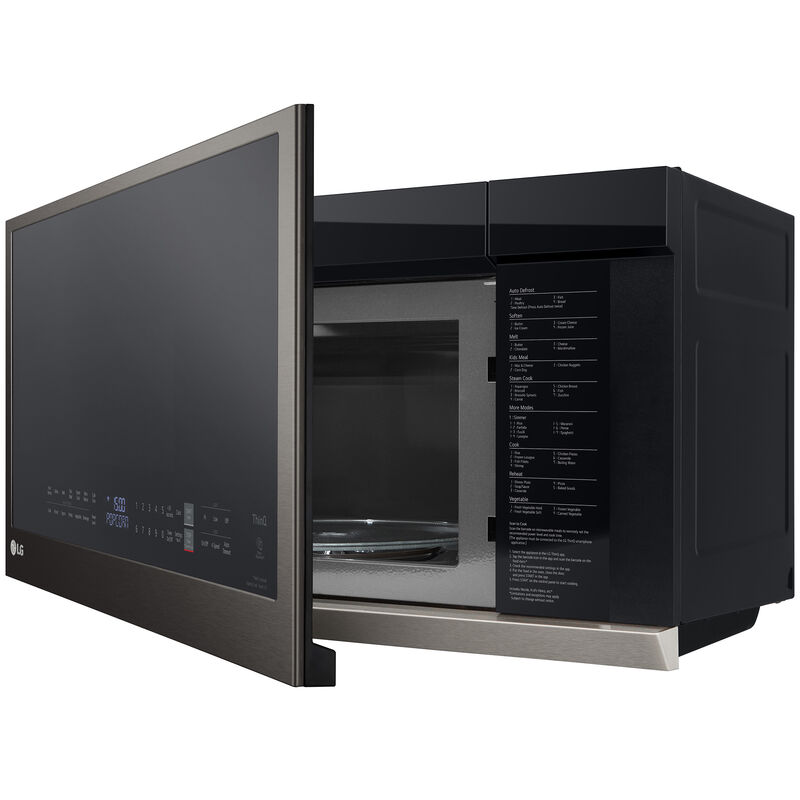 LG 30 in. 2.1 cu. ft. Over-the-Range Microwave with 10 Power Levels, 400 CFM & Sensor Cooking Controls - Print Proof Black Stainless Steel, PrintProof Black Stainless Steel, hires