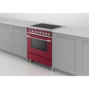 Fisher & Paykel Series 9 Classic 30 in. 3.5 cu. ft. True European Convection Electric Range with 4 Induction Burners - Red, , hires