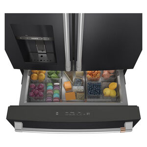 Cafe 36 in. 27.8 cu. ft. Smart 4-Door French Door Refrigerator with Ice & Water Dispenser - Matte Black, Matte Black, hires