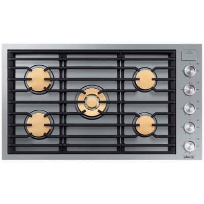 Dacor Contemporary Series 36 in. Gas Smart Cooktop with 5 Sealed Burners - Stainless Steel | DTG36M955FS