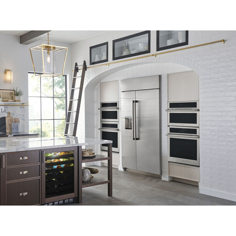 Monogram Statement Series 30 in. 5 cu. ft. Smart Speed Electric Single Wall Oven with True European Convection - Stainless Steel, , hires