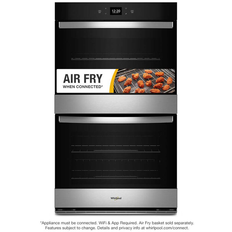 Whirlpool 27 in. 8.6 cu. ft. Smart Top Control Electric Double Wall Oven with Standard Convection - Fingerprint Resistant Stainless, , hires