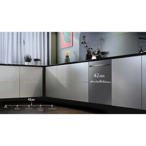 Samsung 24 in. Smart Built-In Dishwasher with Digital Control, 42 dBA Sound Level, 15 Place Settings, 7 Wash Cycles & Sanitize Cycle - Fingerprint Resistant Black Stainless Steel, Fingerprint resistant Black Stainless, hires