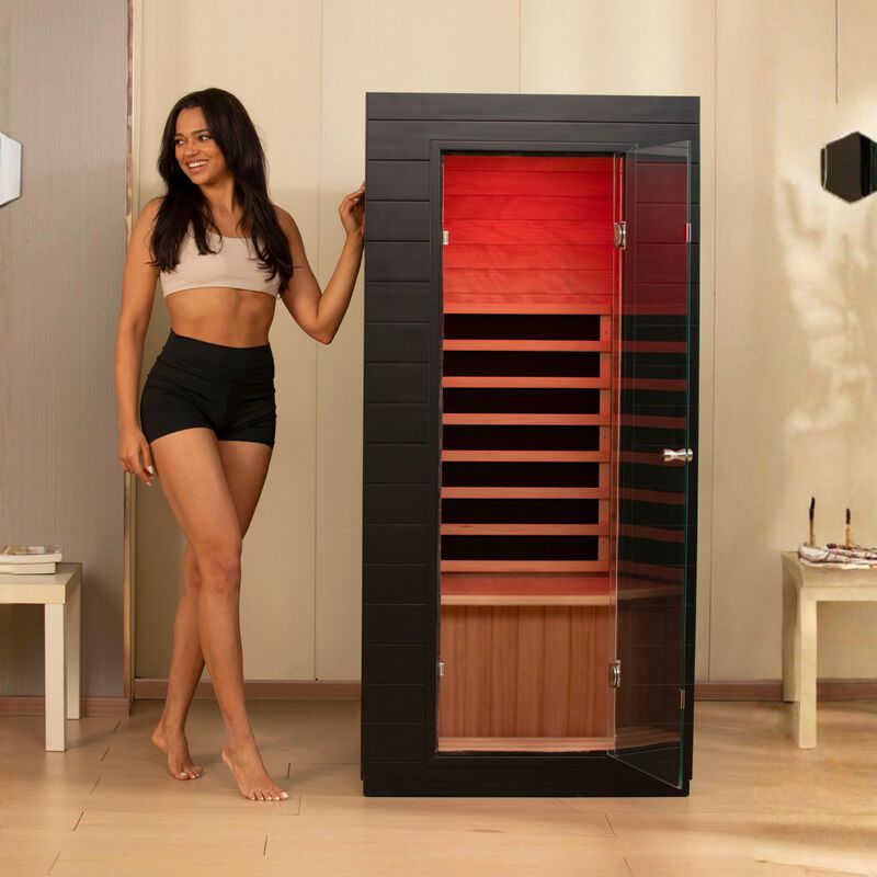 EZLife Solo 1 - Person Low EMF Infrared Sauna w/Red Light, , hires