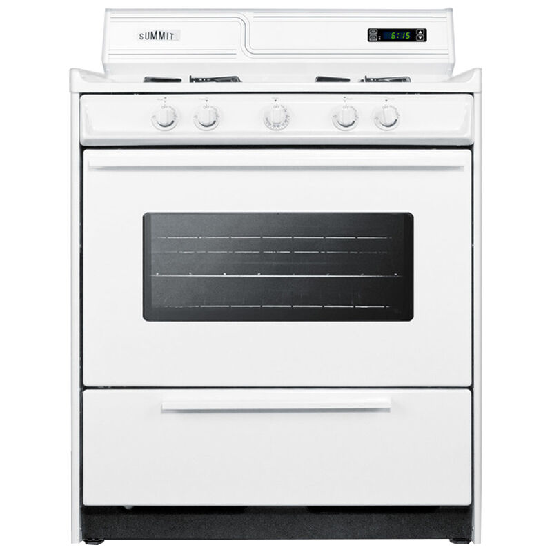 Summit 30 in. 3.7 cu. ft. Gas Range with Open Burners - White, , hires